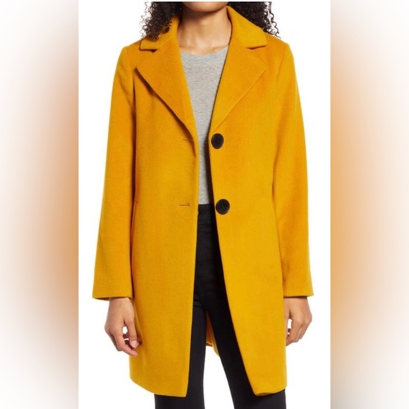 Sam Edelman Jackets & Blazers - NWOT-Sam Edelman Notch Collar Wool Coat-Marigold